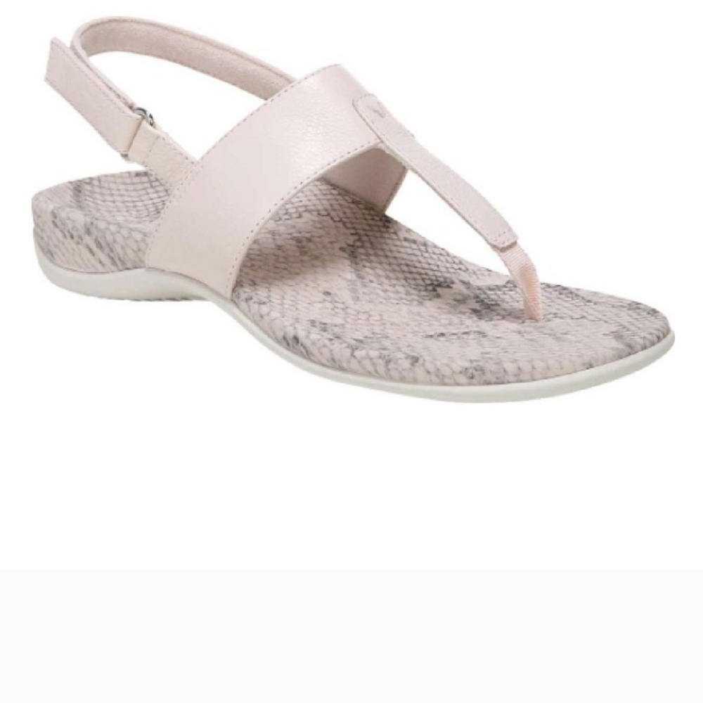 Women's Vionic Tala T Strap Thong Sandal Pale Blush Nappa Leather 8 M NWT